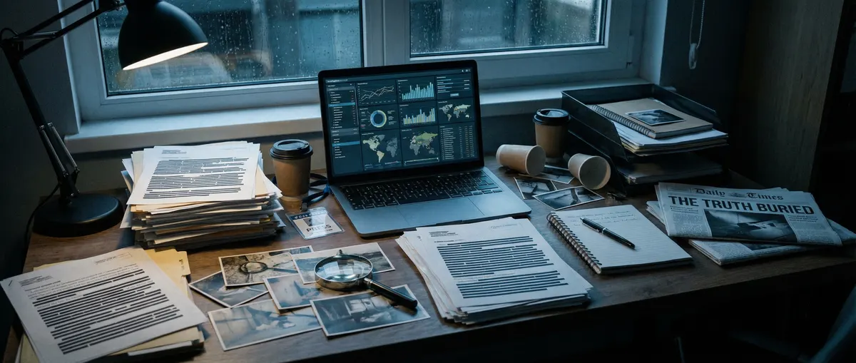 黑料官网 - 调查记者工作台场景